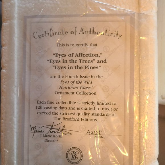 Vintage Bradford Edition Wolf Christmas Ornaments 1999 Eyes of the Wild - Picture 11 of 16